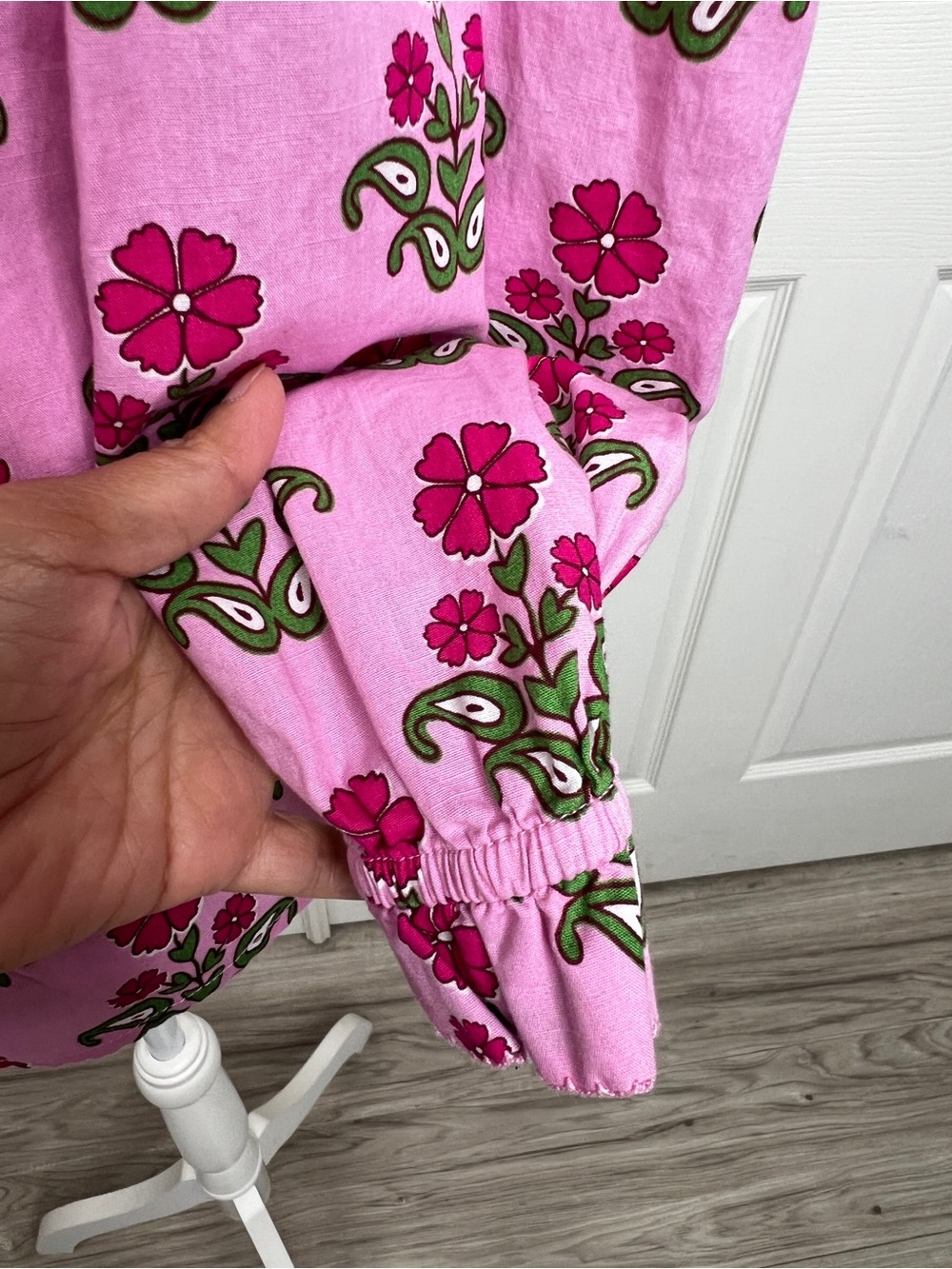 Boden Arabella Cotton Blouse Meadowsweet Pink Pansy Stamp Floral Top Size 6 - Picture 11 of 16